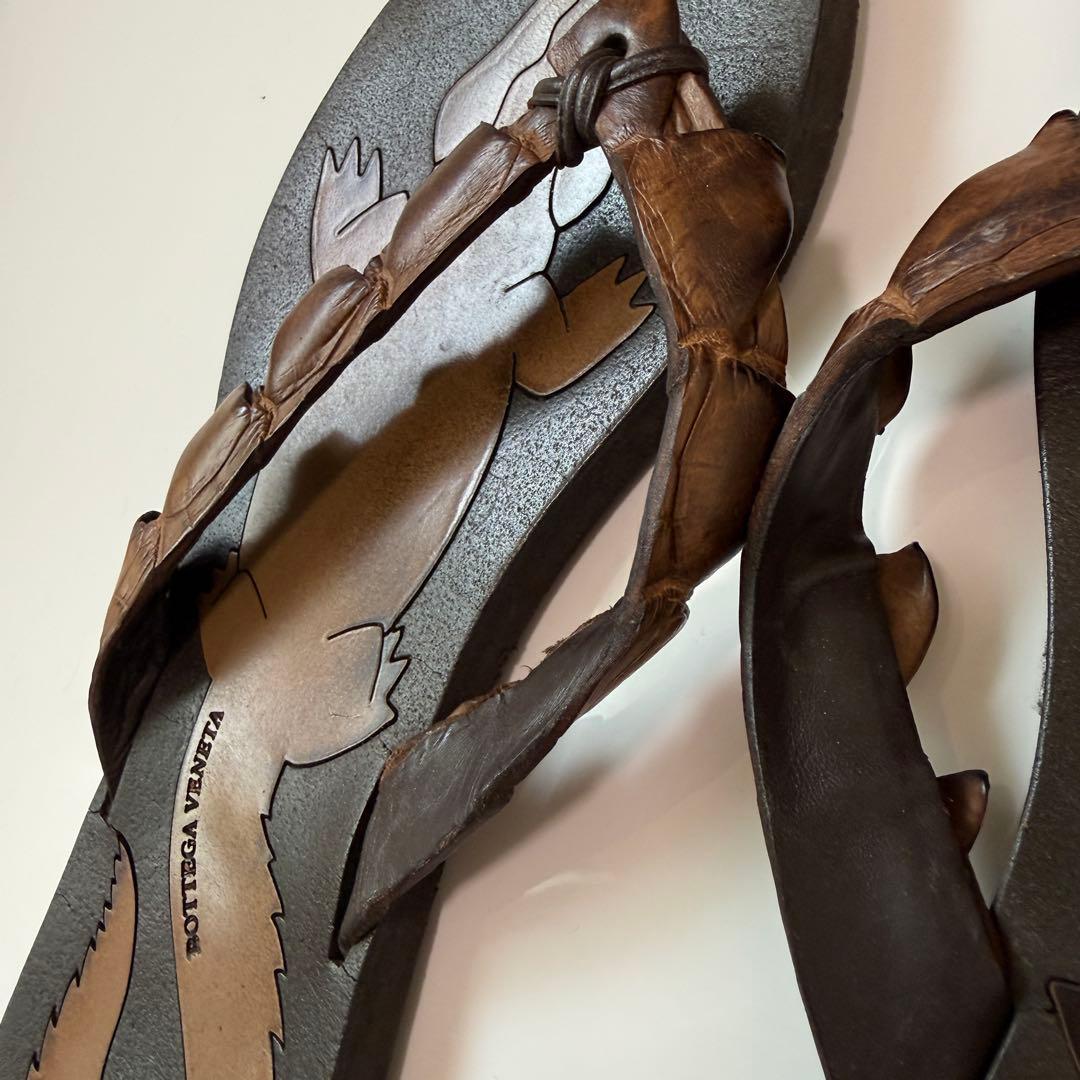 BOTTEGA VENETA ワニ クロコダイル　メンズ　革 　サンダル　メンズ