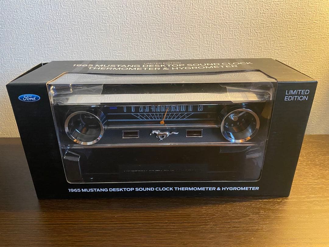 1965 Ford マスタング 時計 温湿度計付き アメリカン雑貨 アメ車
