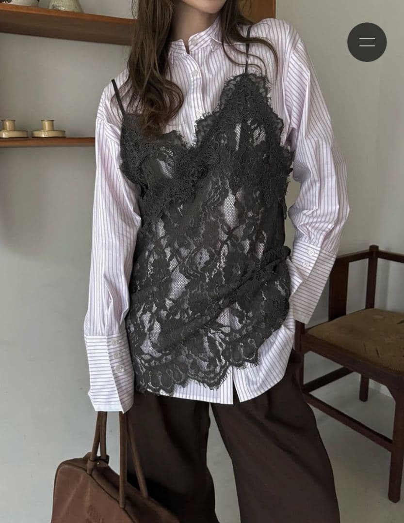 トップス scallop lace finely camisole