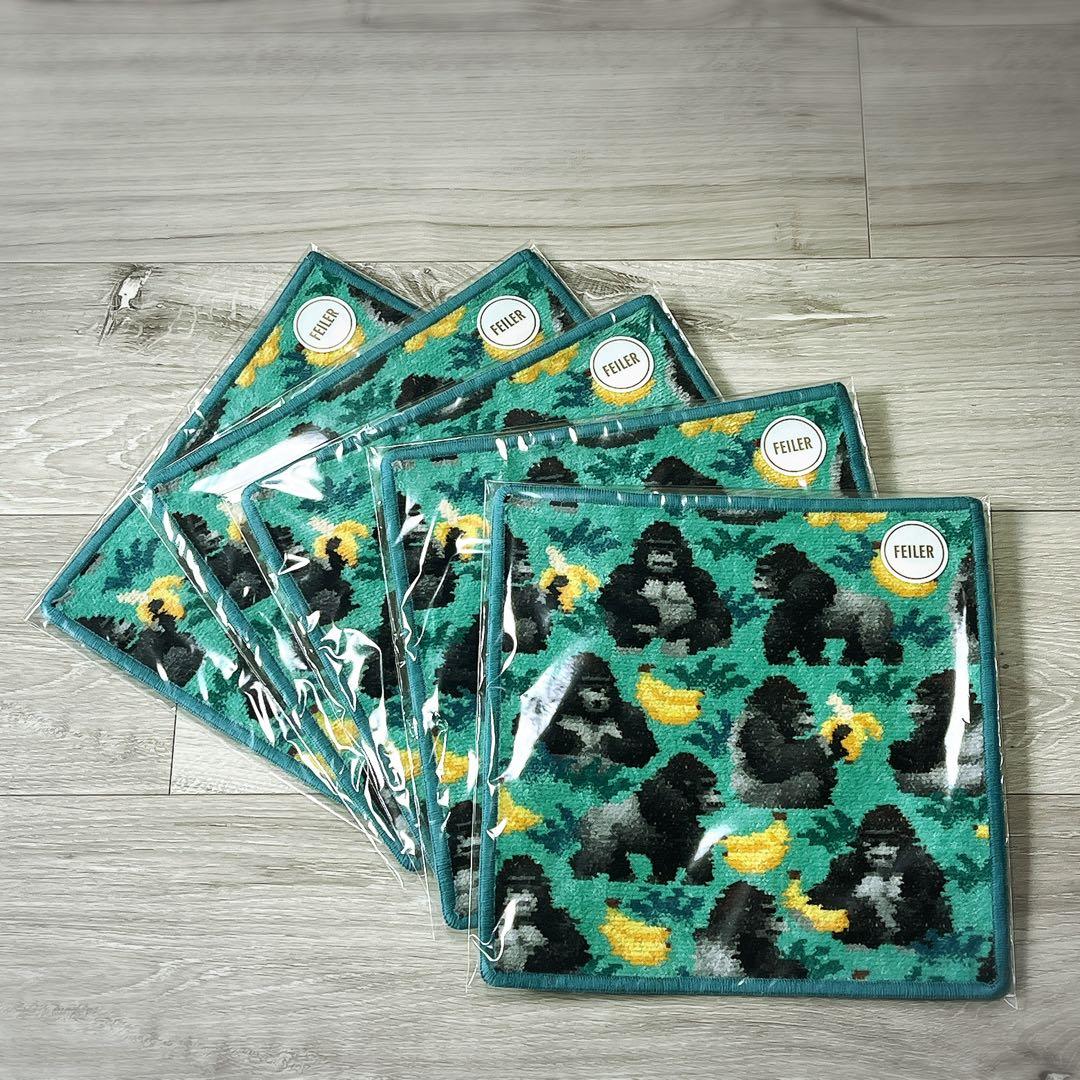 ア*ん様 新品 FEILER ウッホッホゴリラ ハンカチ 5枚セット