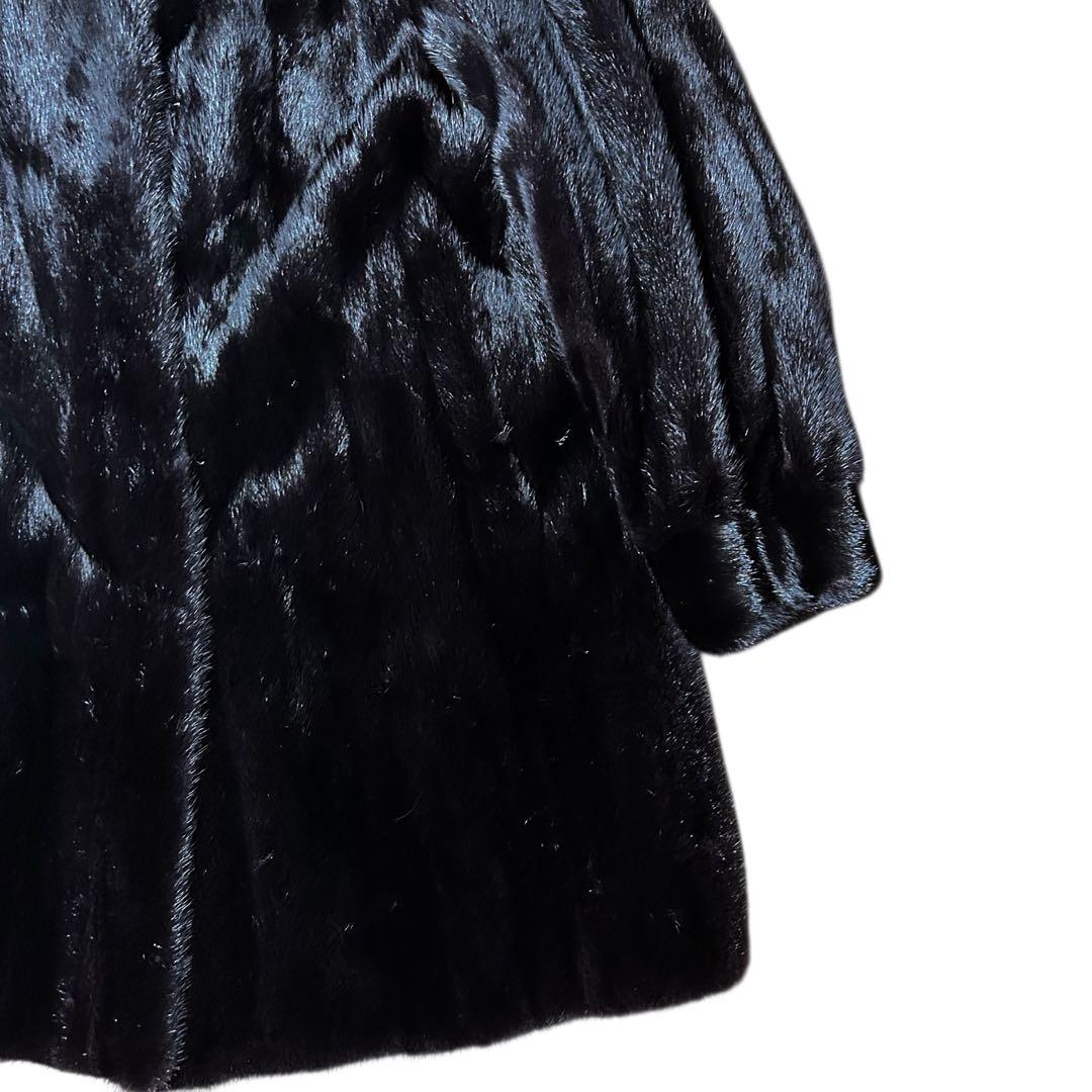 【美品】OSFUR ミンクコート　11号　L　高級　ダークミンク　リアルファー