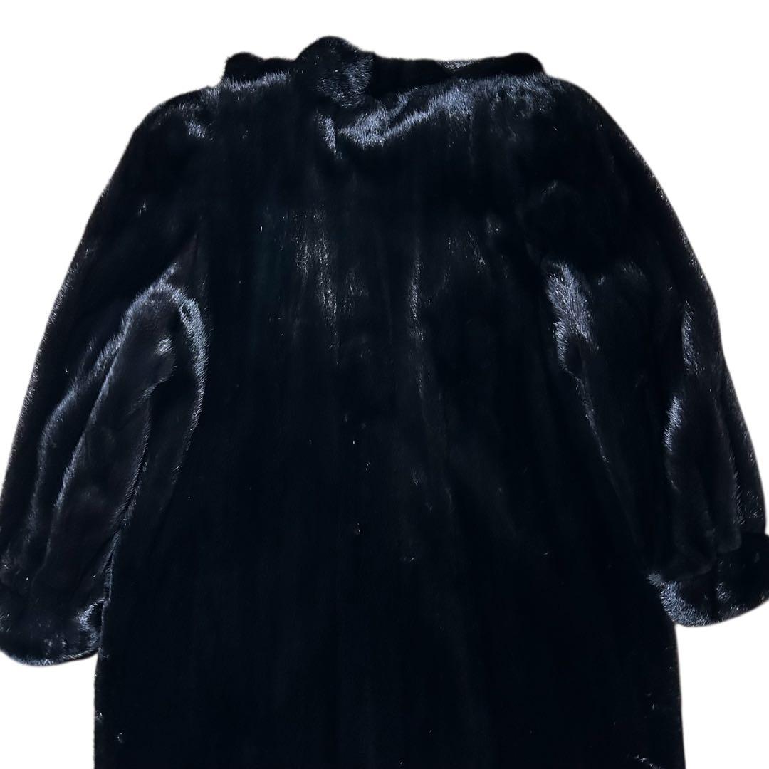 【美品】OSFUR ミンクコート　11号　L　高級　ダークミンク　リアルファー