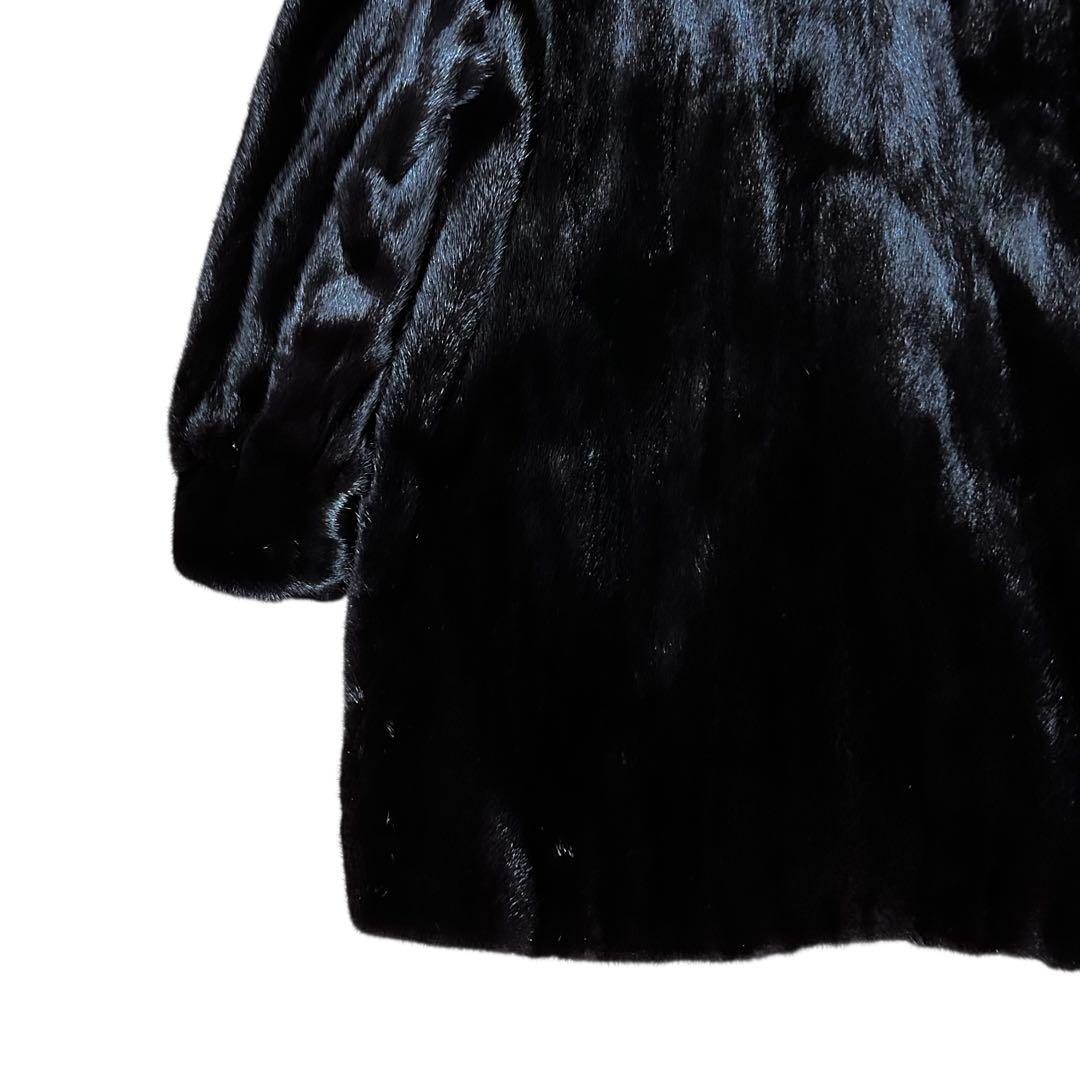 【美品】OSFUR ミンクコート　11号　L　高級　ダークミンク　リアルファー