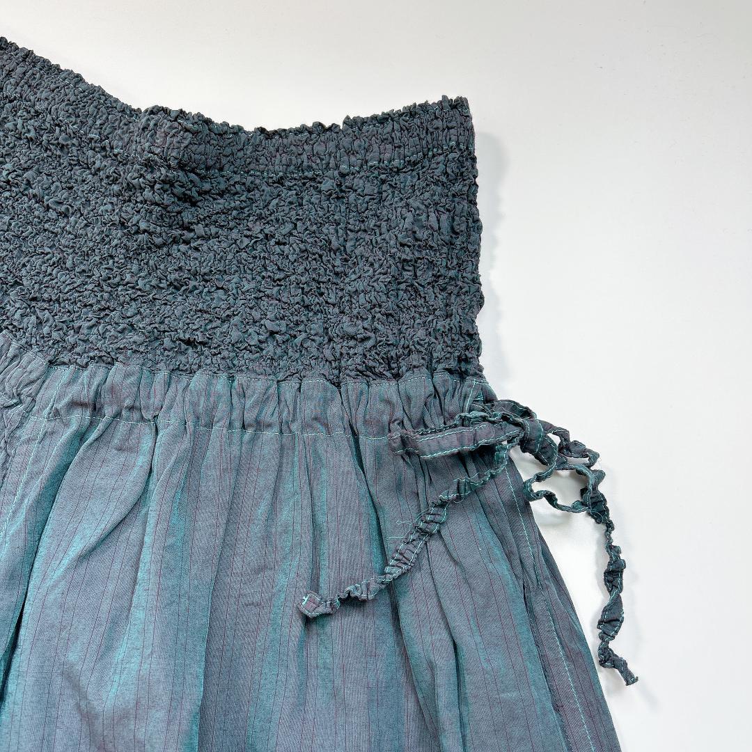 me ISSEY MIYAKE ガウチョパンツ 緑系 膝下 プリーツ加工 F