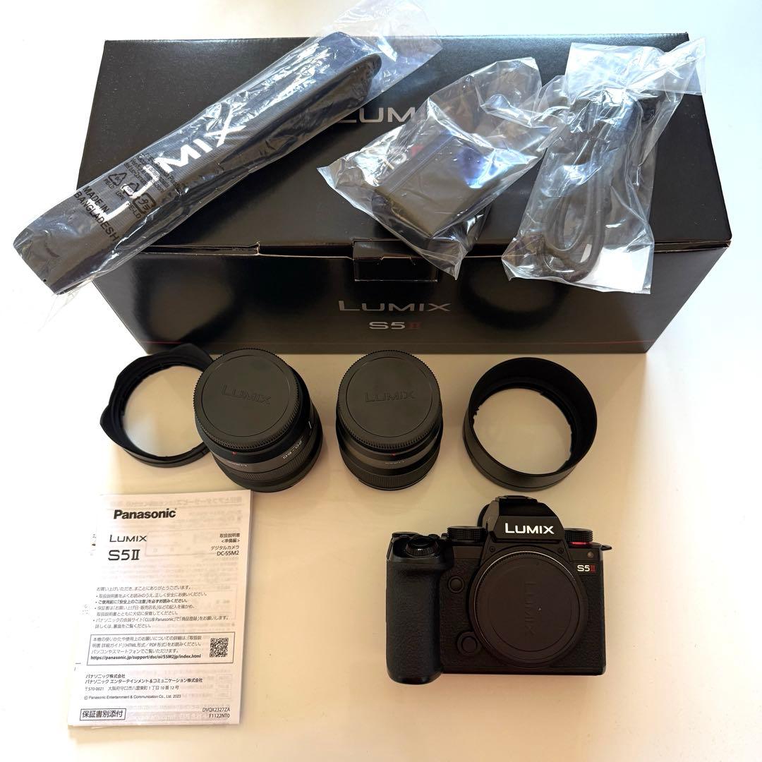 ★美品 LUMIX DC-S5M2W 標準ズーム・単焦点キット s5II
