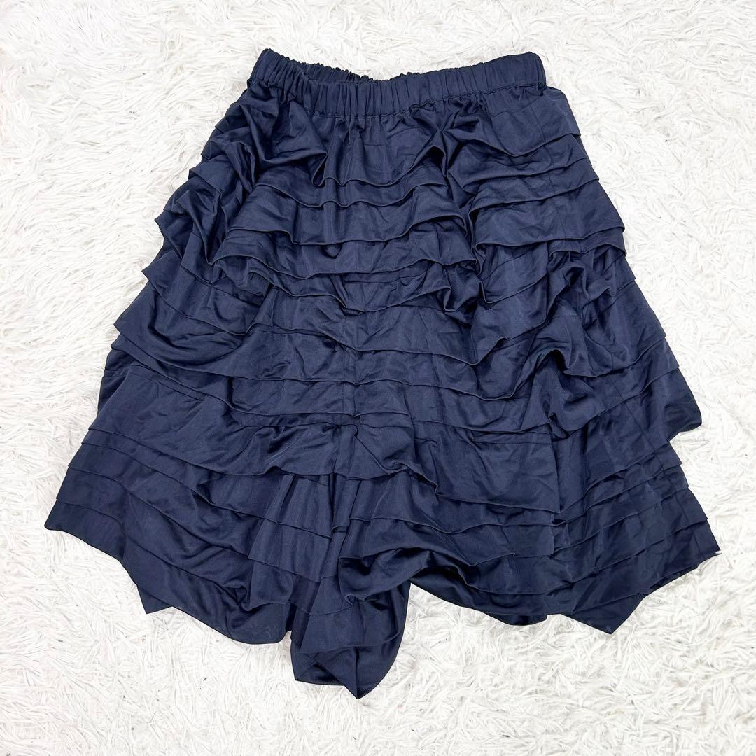 美品 2014 コムデギャルソン コムコム ティアード フリル サルエル ワイド