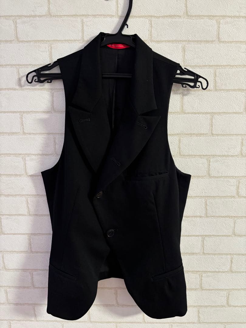 Y's ブラック ダブルブレスト ベスト