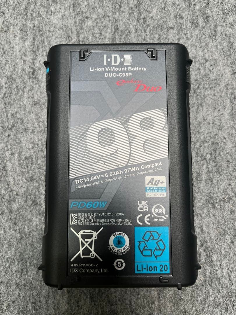 s*a様 IDX DUO-C98P Vマウントリチウムイオンバッテリー(98Wh