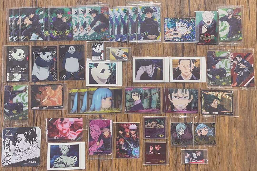 呪術廻戦五条悟 伏黒恵 乙骨憂太 狗巻棘 パンダトレーディングカードグッズセット