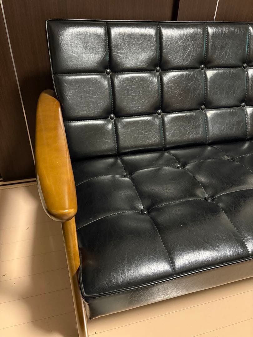 【H.shop】カリモク60 Kチェア 2人掛け スタンダードブラック