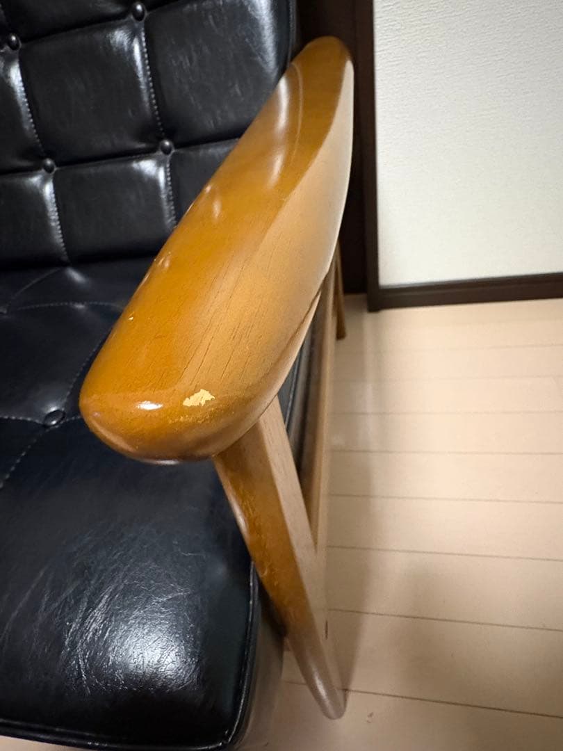 【H.shop】カリモク60 Kチェア 2人掛け スタンダードブラック