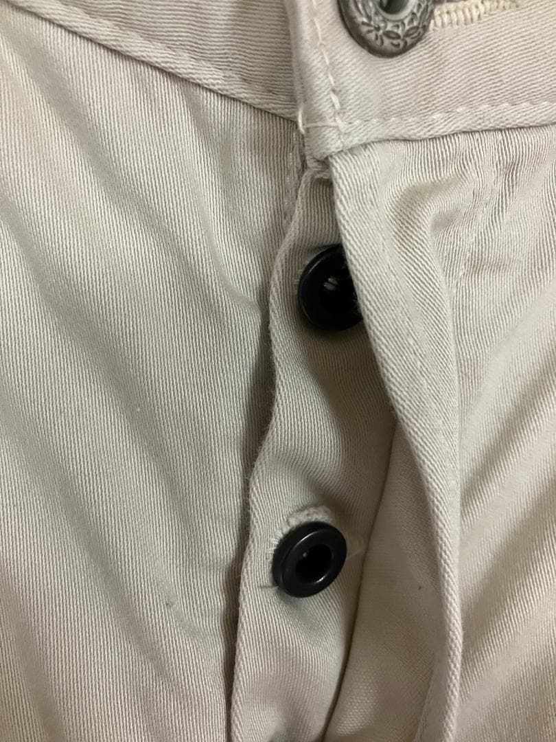 未使用級 sanca テーパード ベージュ デニム チノ L サンカ 日本製