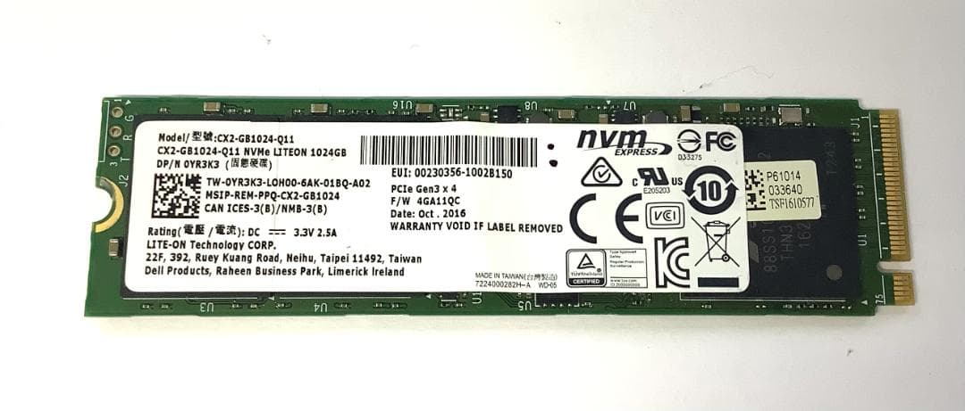 ②-WA421 LITE-ON NVMe 1024GB SSD 1点