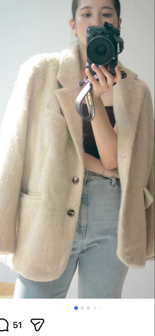 本日限定最終値下！ベースメントオンライン　モヘアシャギージャケットコート