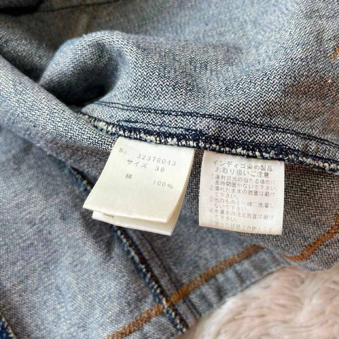 i+mu ノーカラーデニムジャケット インディゴ SENSO UNICO