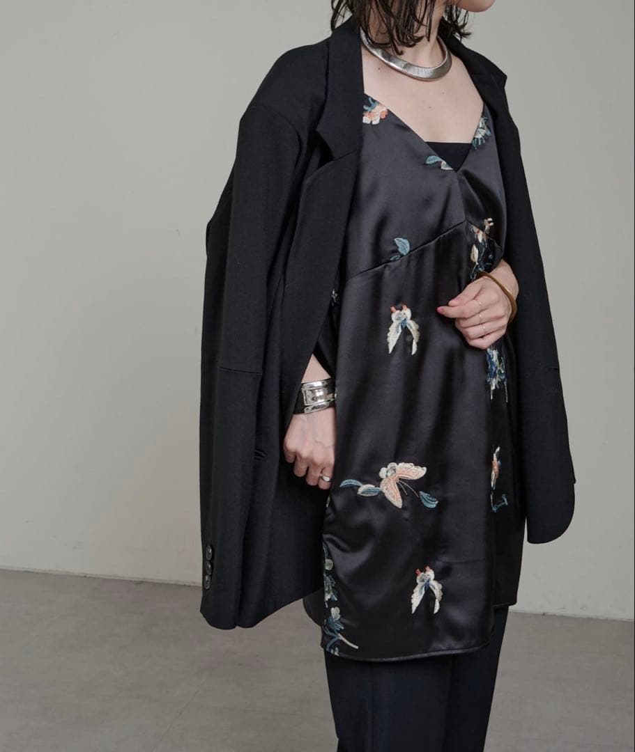 Omekashi （オメカシ）レイヤードキャミチュニック ブラック