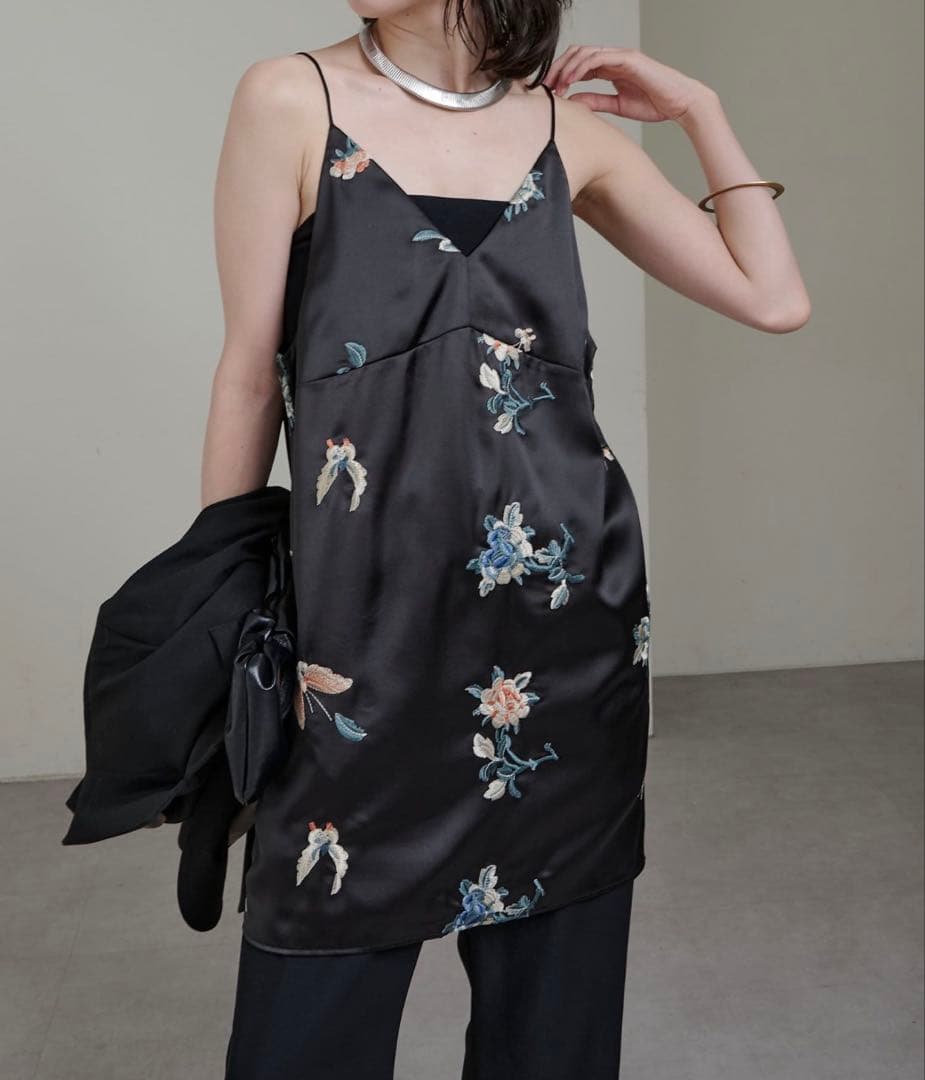 Omekashi （オメカシ）レイヤードキャミチュニック ブラック