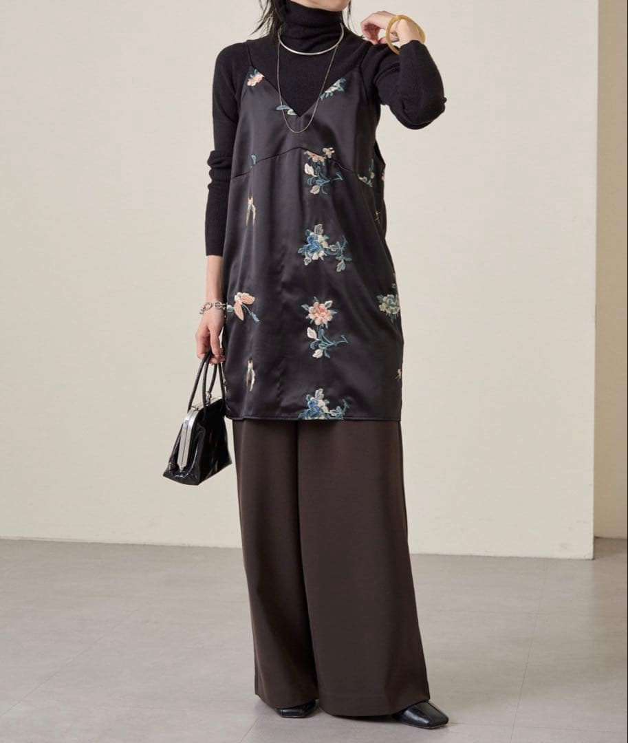 Omekashi （オメカシ）レイヤードキャミチュニック ブラック