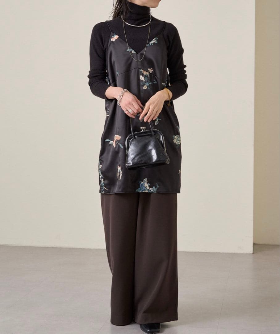 Omekashi （オメカシ）レイヤードキャミチュニック ブラック