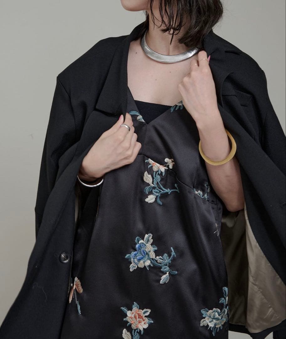 Omekashi （オメカシ）レイヤードキャミチュニック ブラック