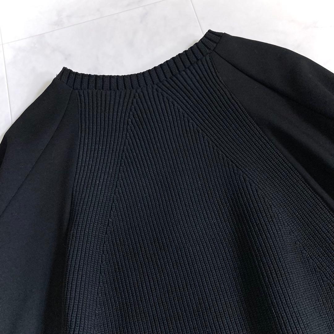 美品 ビアズリー 24AW ニットコンビダンボールプルオーバー ブラック