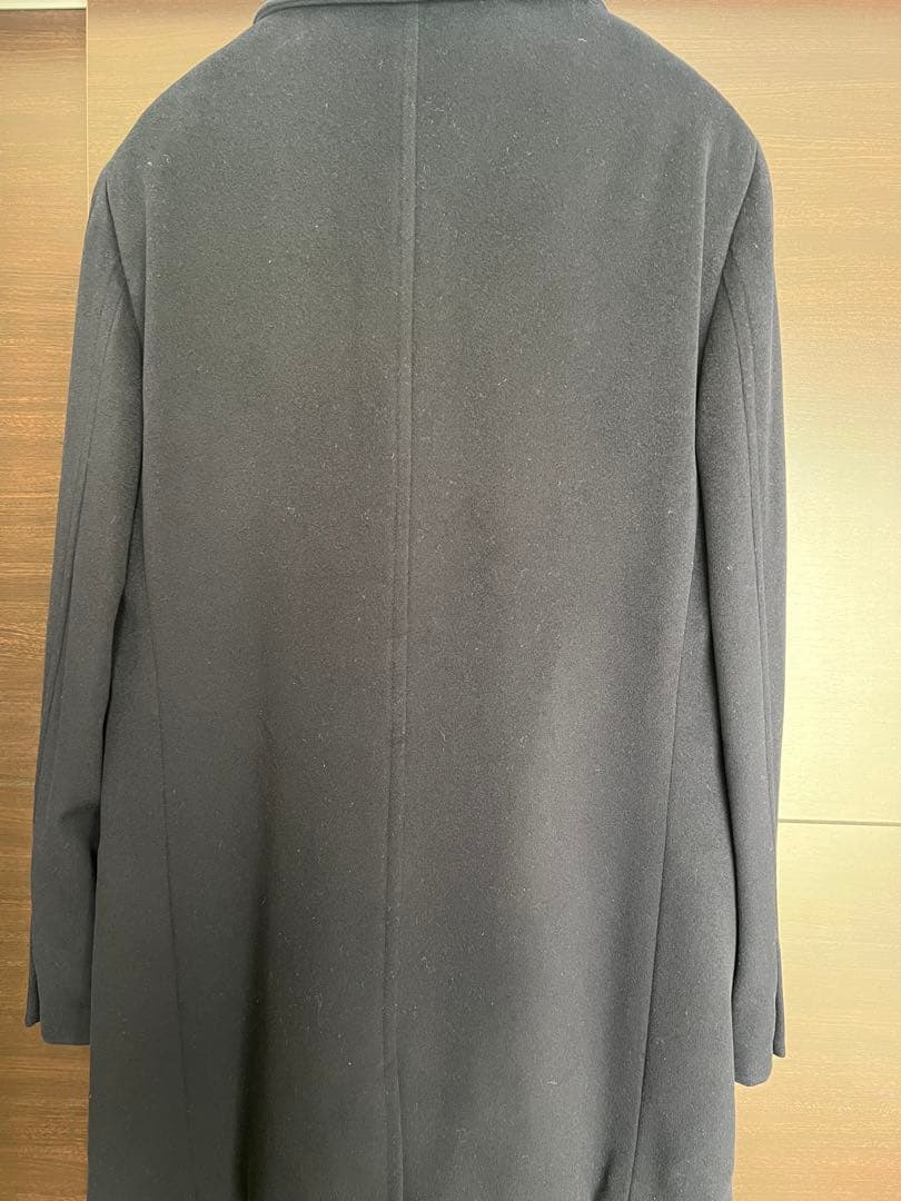 ベルサーチ　ダブルブレストピーコート　（色）濃紺　（素材）ラムウール