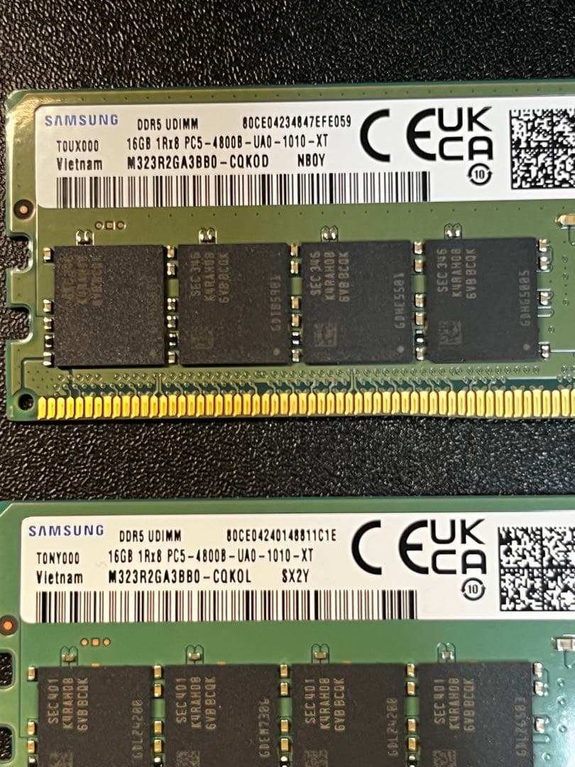 【美品】Samsung DDR5-4800 32GB(16GB×2枚)