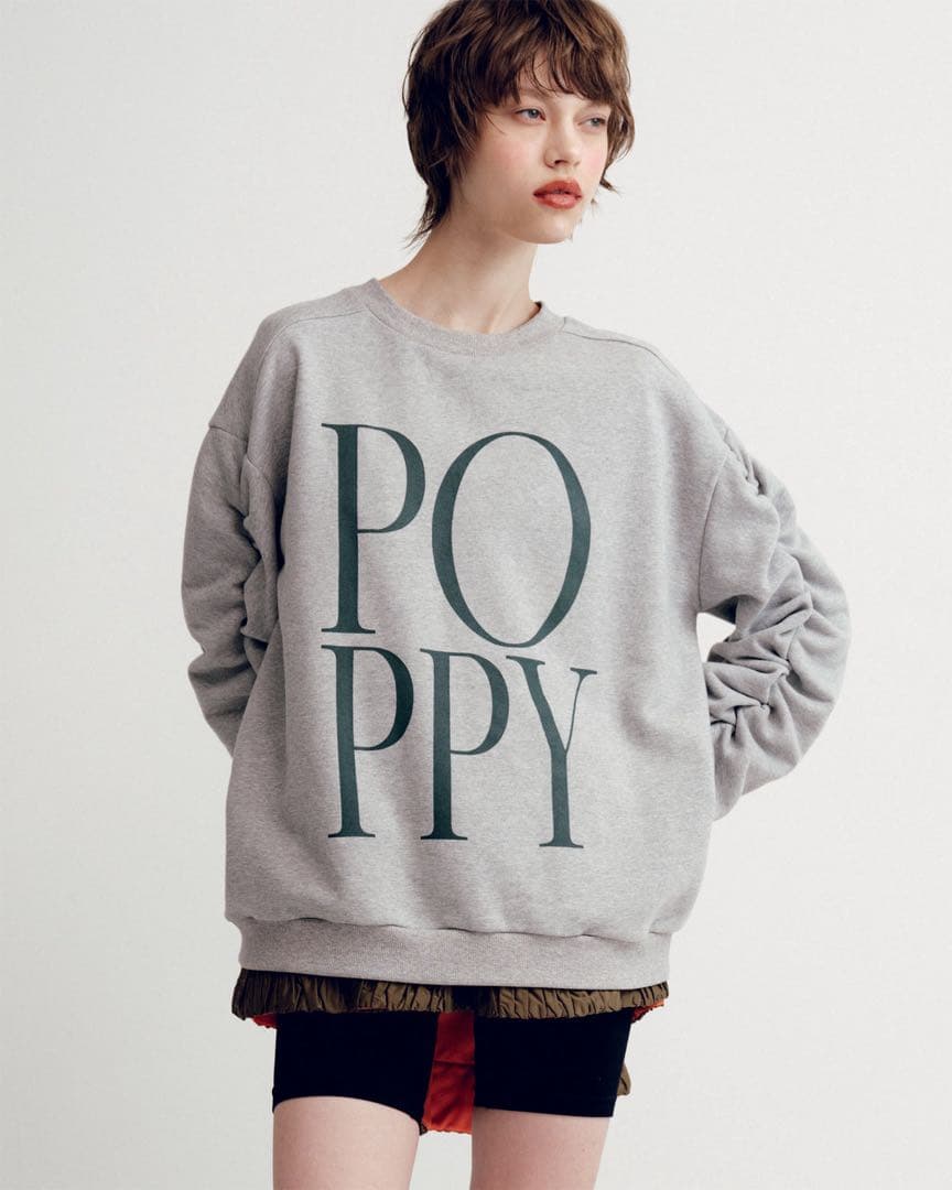 新品未使用タグ無し自宅保管 poppy ポピー ギャザー オーバーサイズ 重ね着