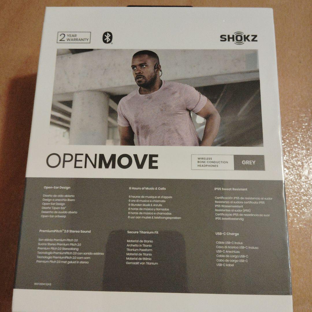 新品　SHOKZ OpenMove ワイヤレス骨伝導ヘッドフォン グレー