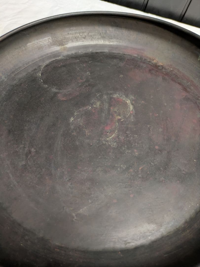 アンティーク　古い大きな銅製水盤　/　花活け 　古家具　徳利　ぐい呑