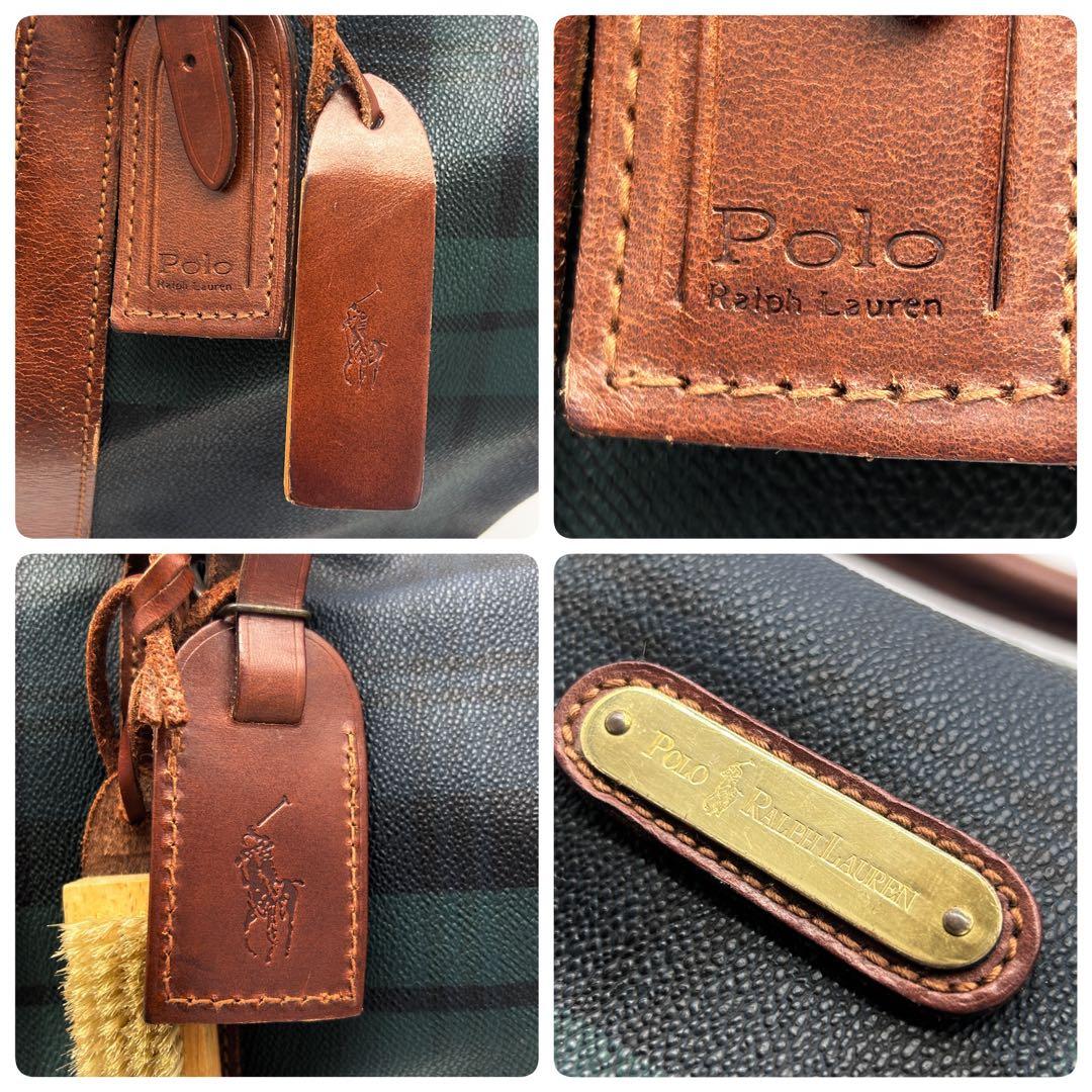 A284 【希少 特大】ポロラルフローレン 大型PVCボストン ブラックウォッチ