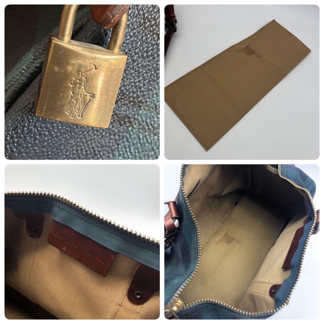 A284 【希少 特大】ポロラルフローレン 大型PVCボストン ブラックウォッチ