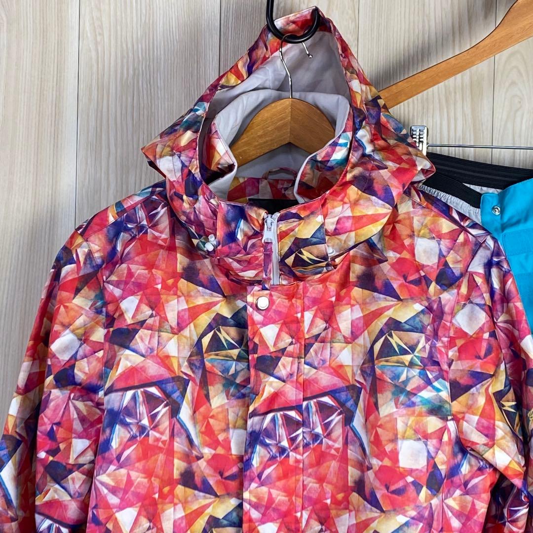 DLite 幾何学模様 レディースLLサイズ スノーボードウェア上下セット