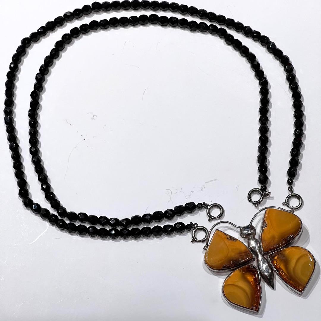 A80 ロイヤルアンバー★ネックレス SILVER