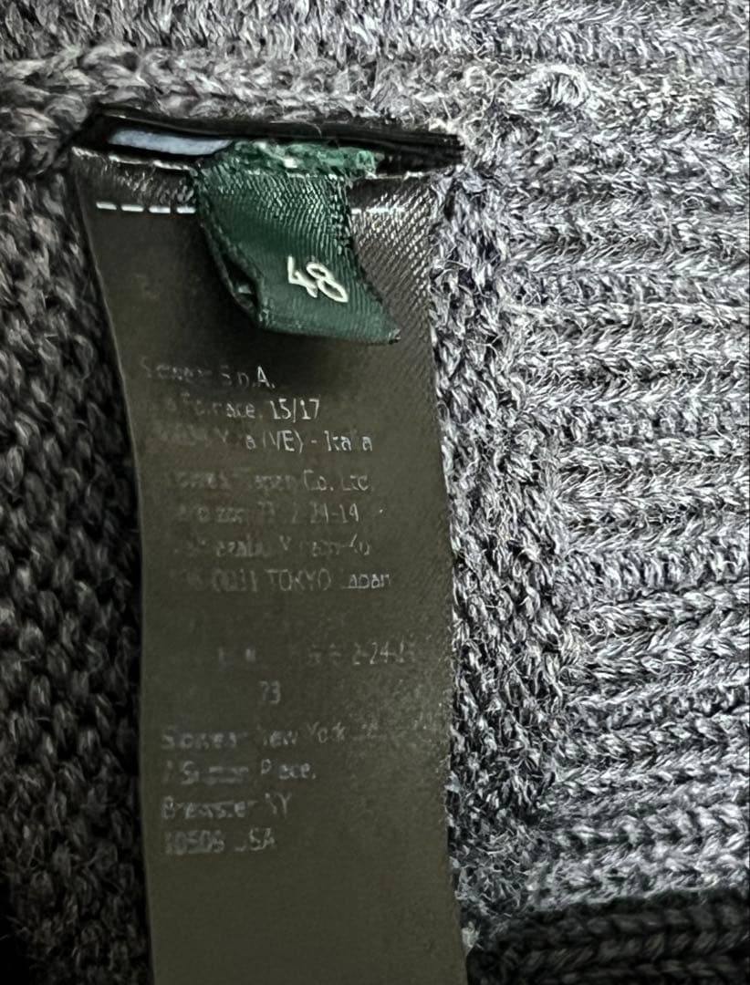 良品 イタリア製 ZANONE 48 ウールタートルネックニット グレー