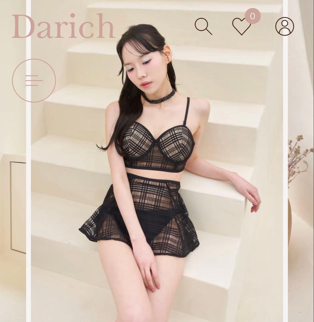 ダーリッチ チェックレースシアーニキビ ブラック