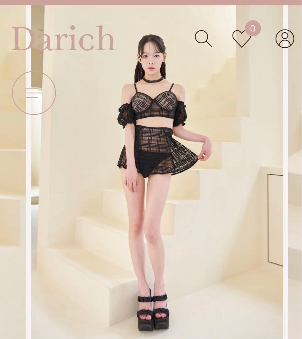 ダーリッチ チェックレースシアーニキビ ブラック