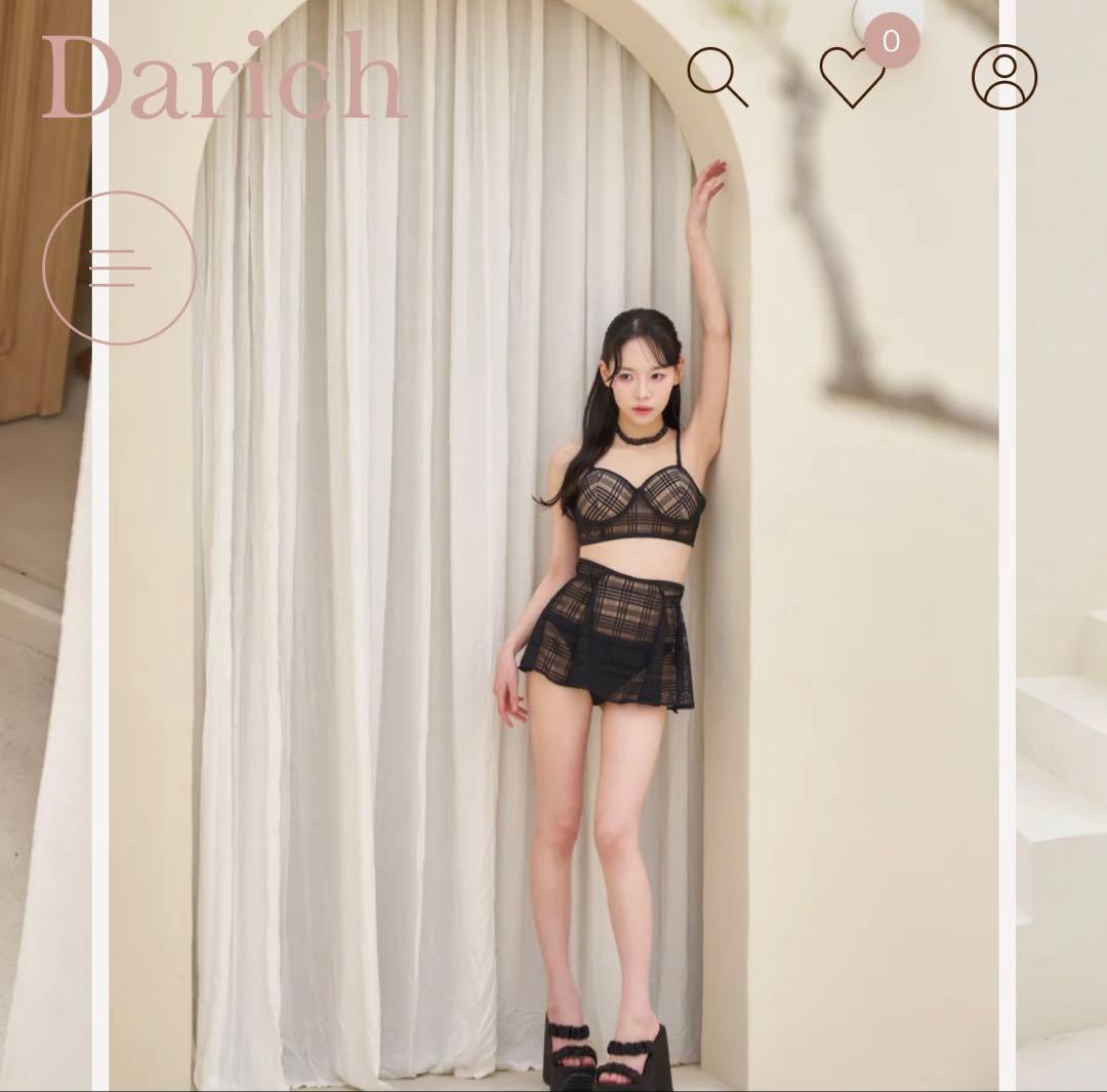 ダーリッチ チェックレースシアーニキビ ブラック