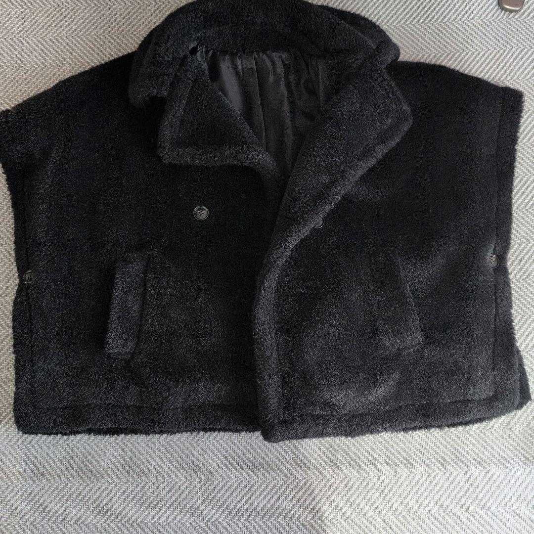 テディベアコート風　ケープ　ポンチョ　ファー　ショートコート