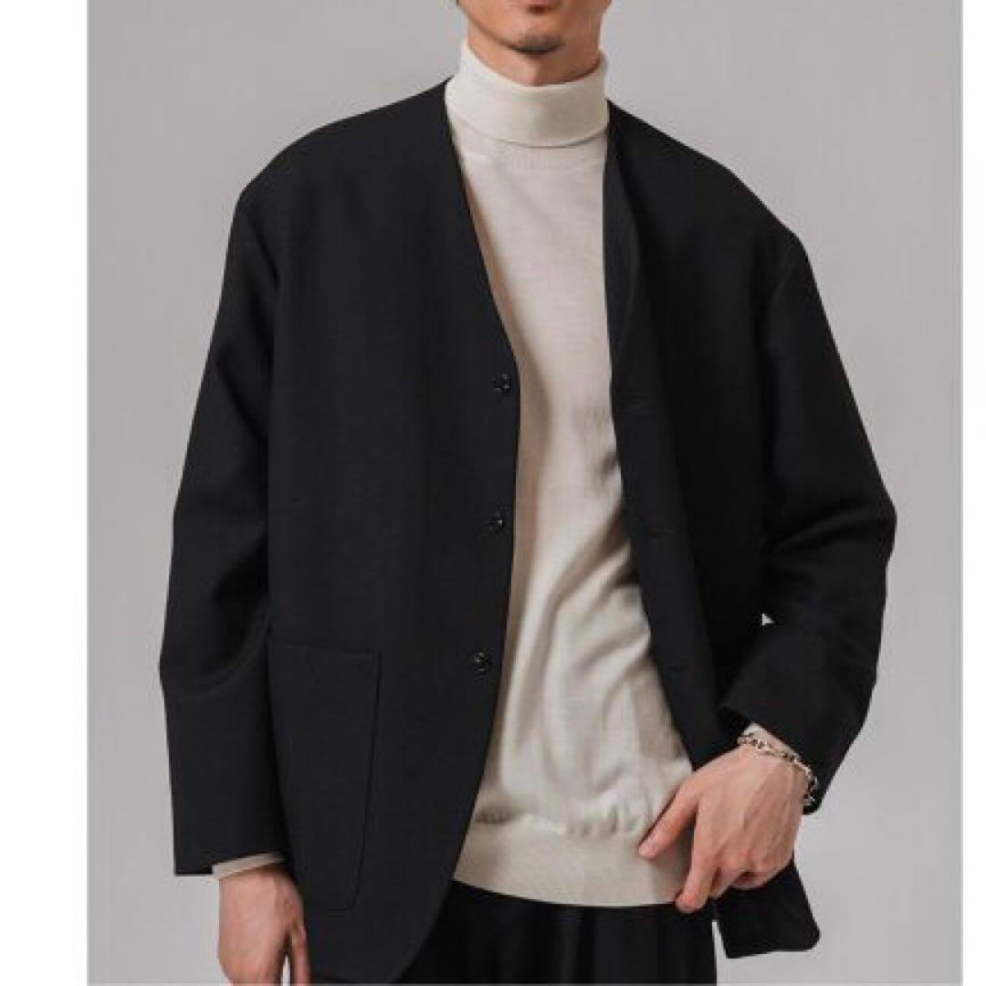 ちゃき　EDIFICE エディフィス　ウール　ノーカラージャケット