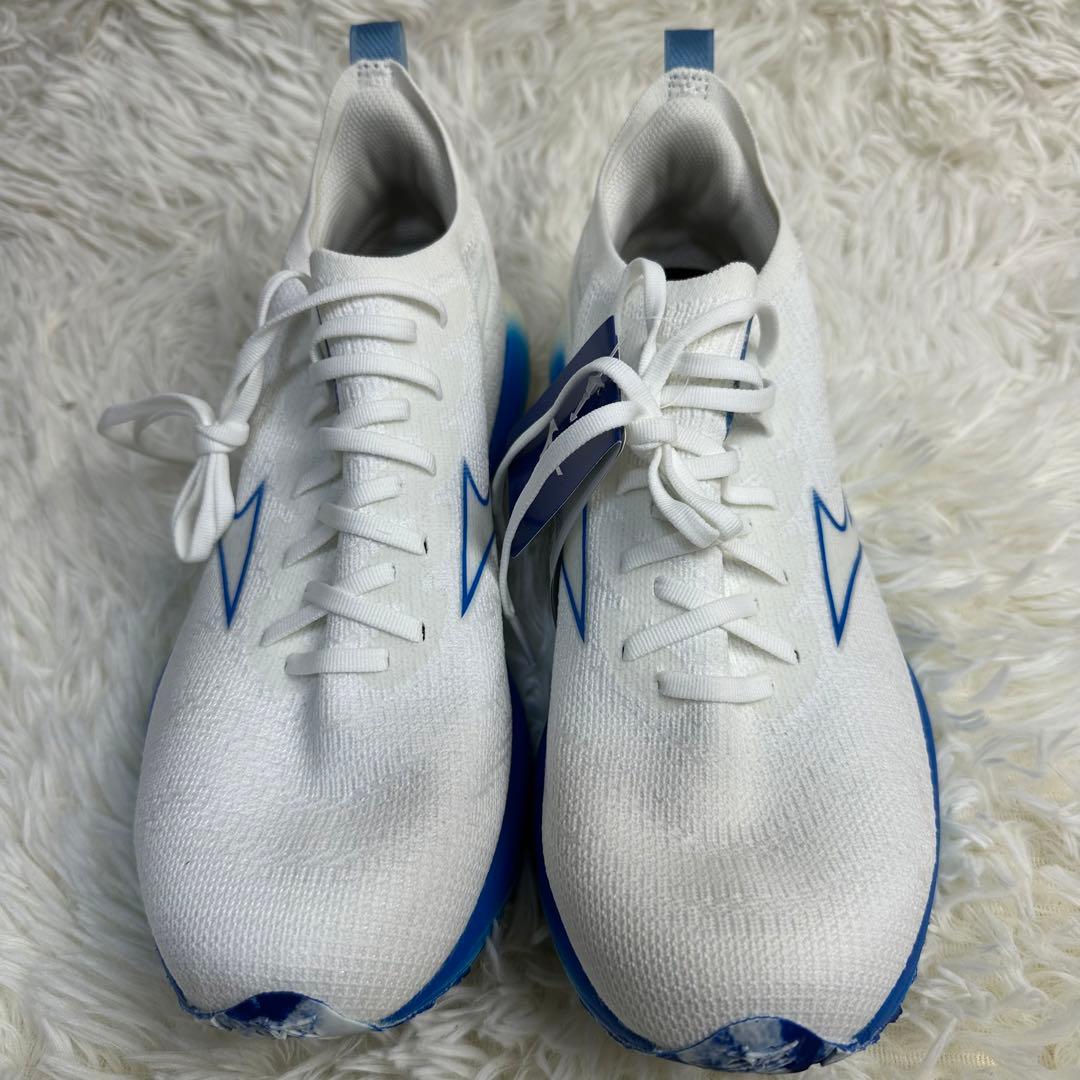 新品 Mizuno ランニングトレーニングシューズ ホワイトブルー 27.5cm
