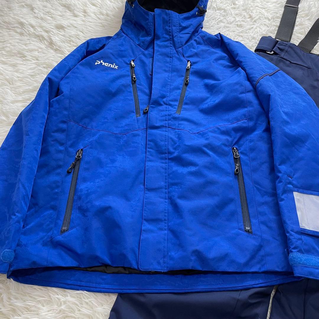 高級感✨フェニックス スキーウェア セット 上下 メンズ M 青 黒 総柄