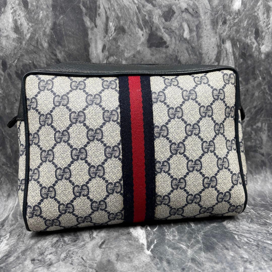 ✨美品✨GUCCI シェリーライン GG ネイビー クラッチバッグ レザー