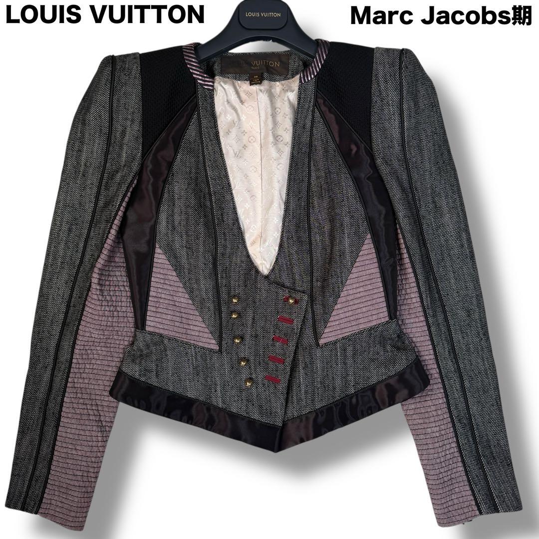 美品 LOUIS VUITTON モノグラム 異素材 切替 コルセットジャケット