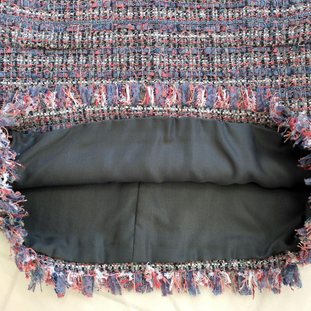 美品Rene 36　ファンシー　ツイード　ワンピース　ピンクパープル系ACT3