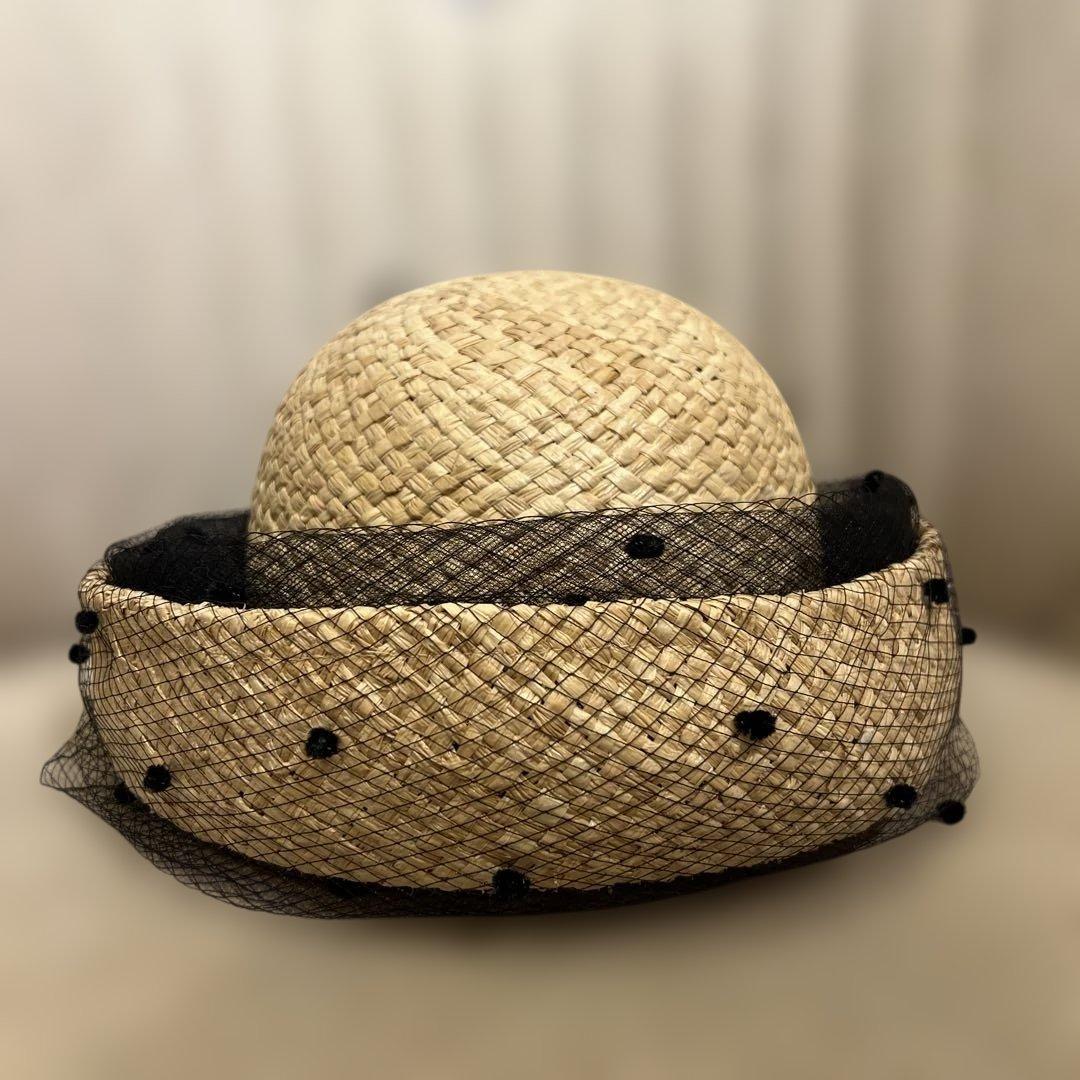 【美品】CA4LA 定価39,600円　MAGGY 3 麦わら帽子　　チュール