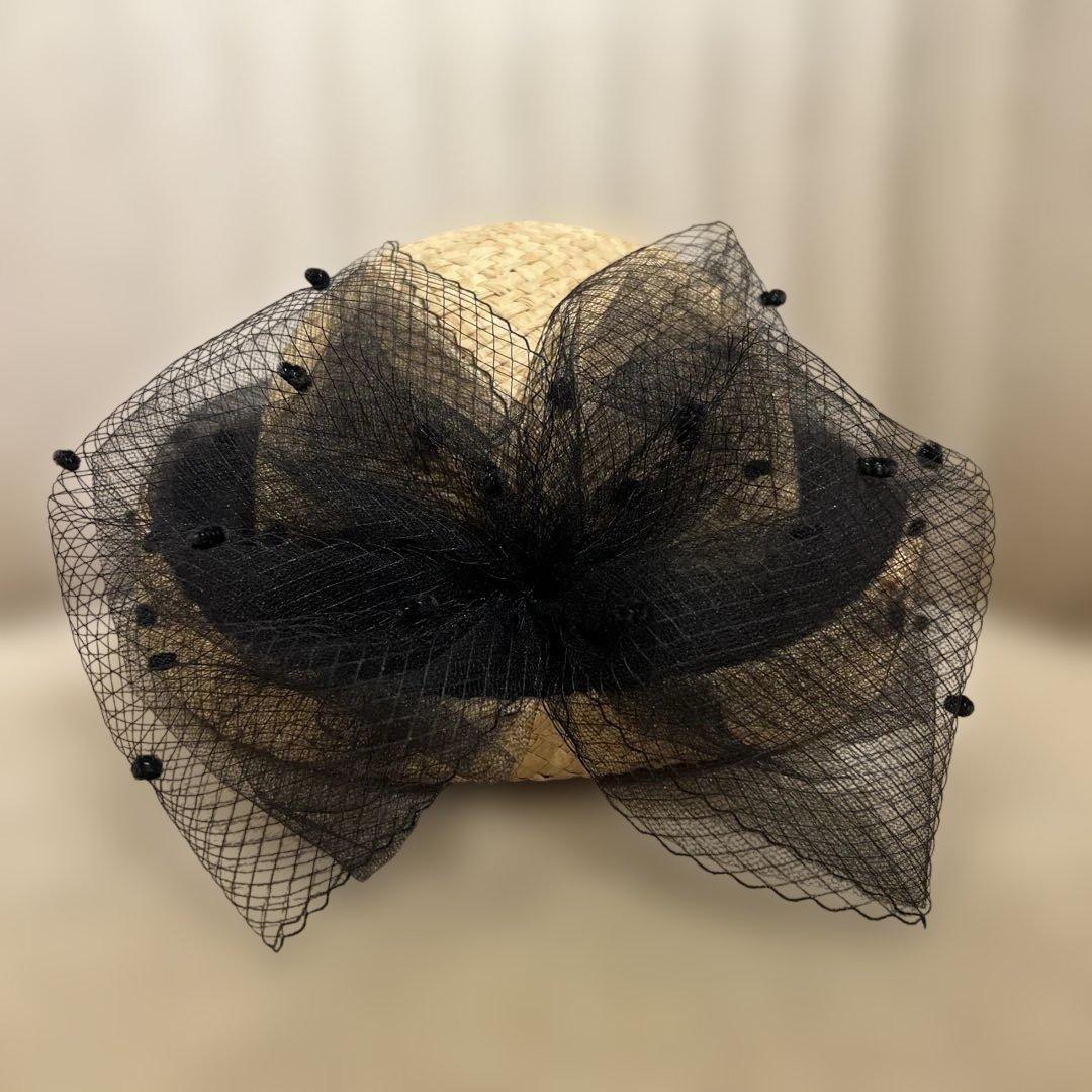 【美品】CA4LA 定価39,600円　MAGGY 3 麦わら帽子　　チュール