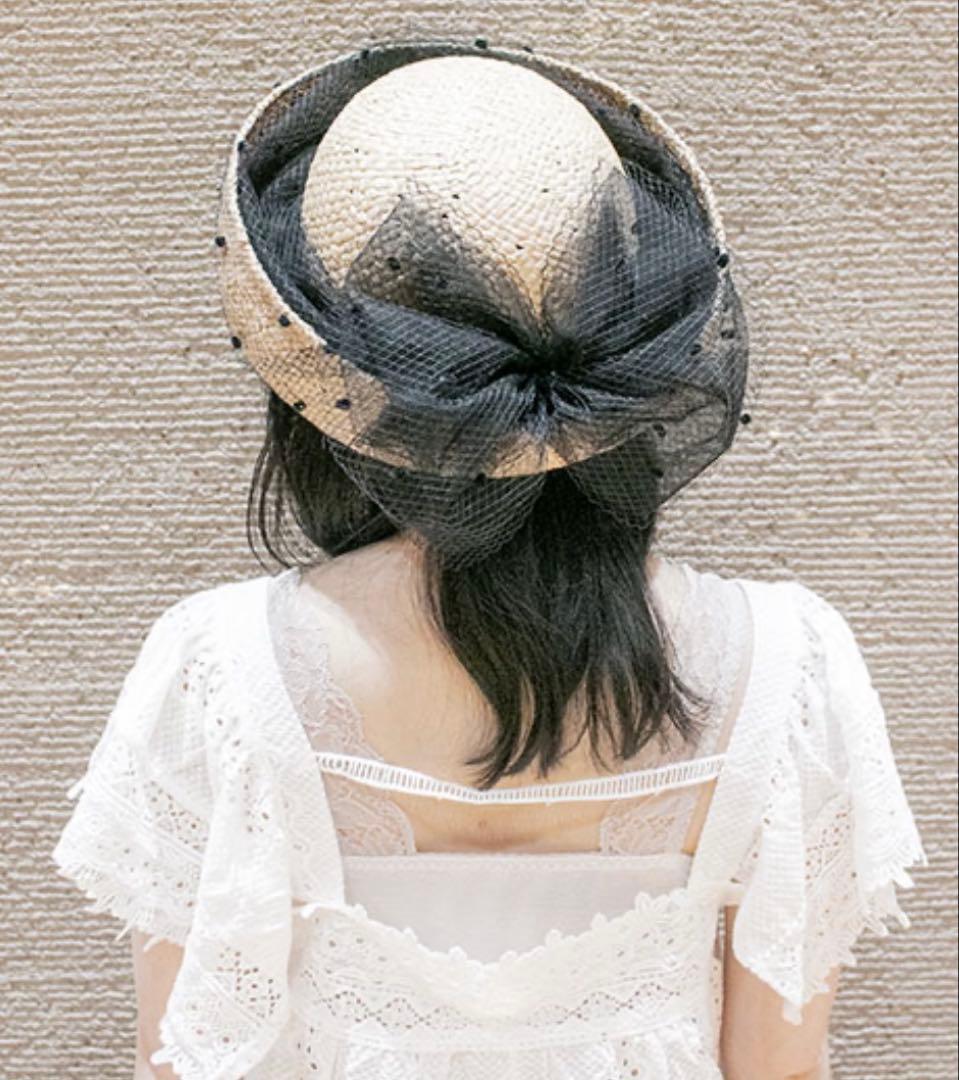 【美品】CA4LA 定価39,600円　MAGGY 3 麦わら帽子　　チュール