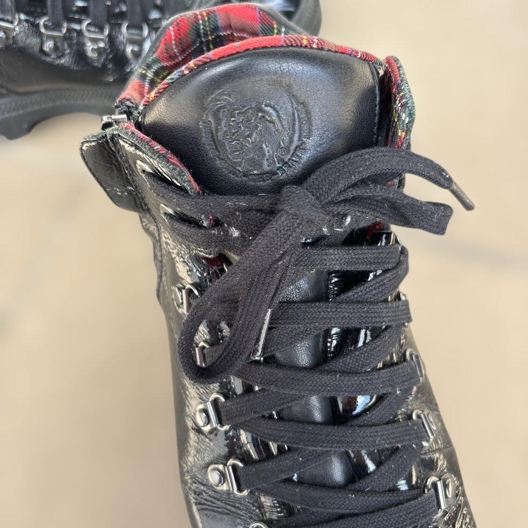 ど*ぶ様 DIESEL レザーブーツ　ブラック シューズ