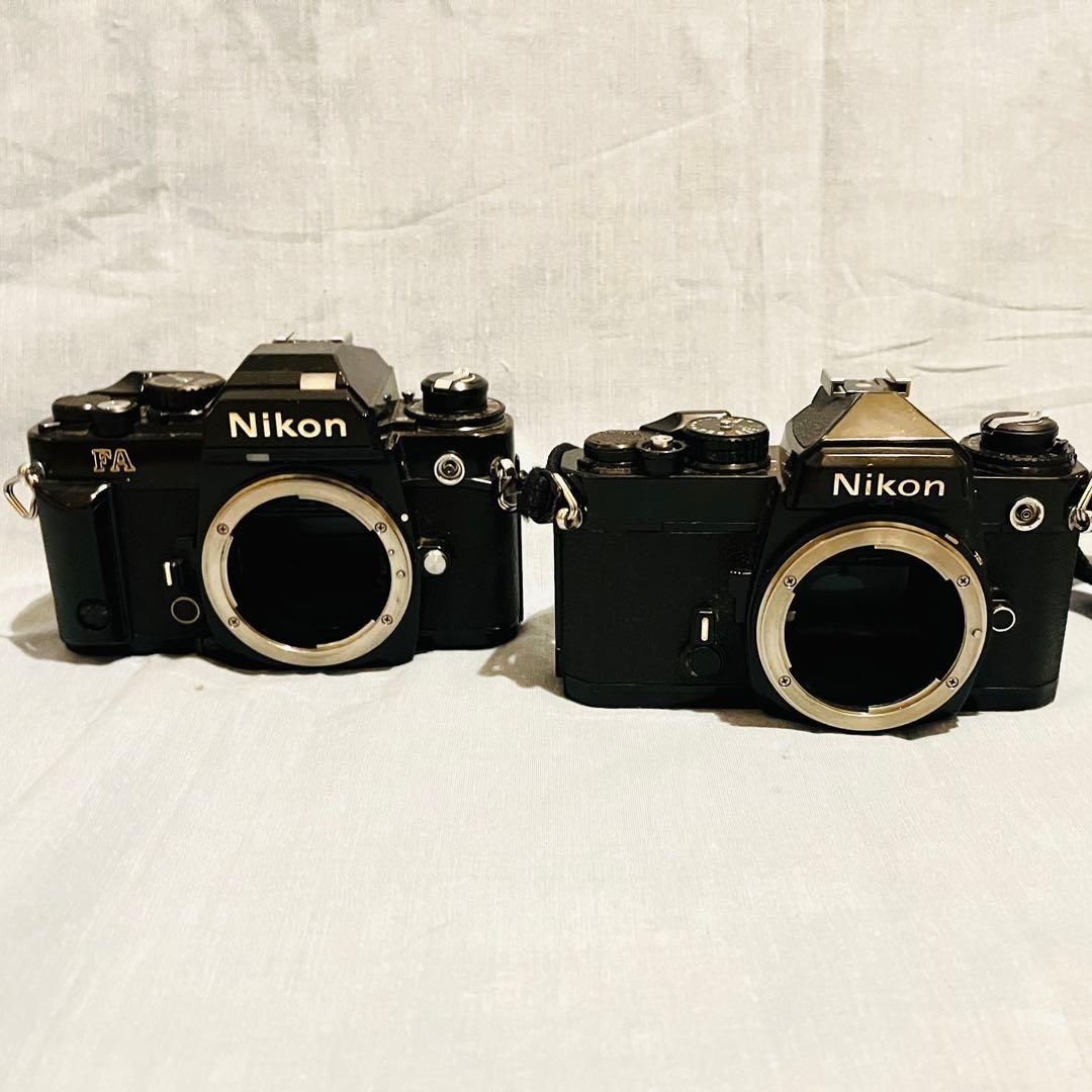 Nikon FA EF 一眼レフカメラ ブラック フィルム　2個セット　ジャンク